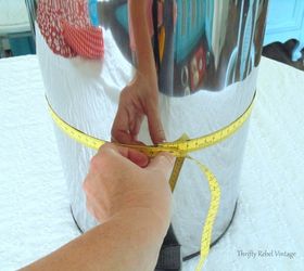 give your garbage can a fun decoupage makeover