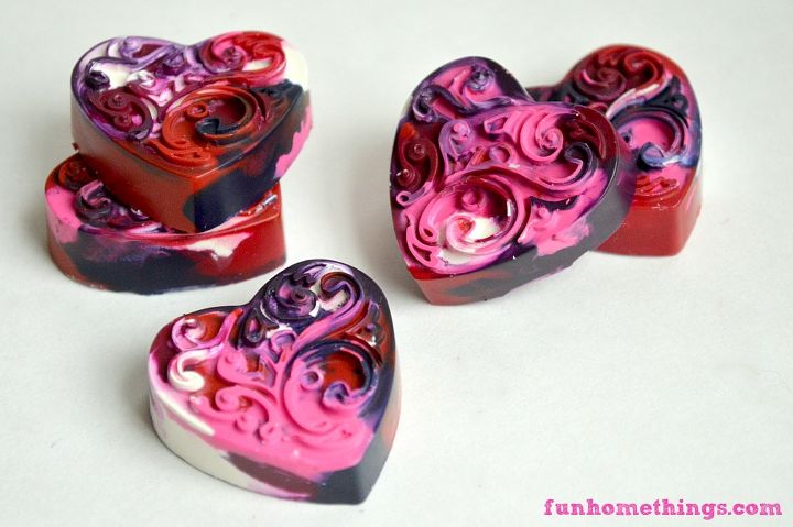 s valentine s day is getting closer get ready with these lovely ideas, Heart Shaped Crayons