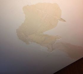 how do i repair the water damaged ceiling above the fireplace than