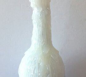 upcycle a wine bottle using hot glue for a decorative look