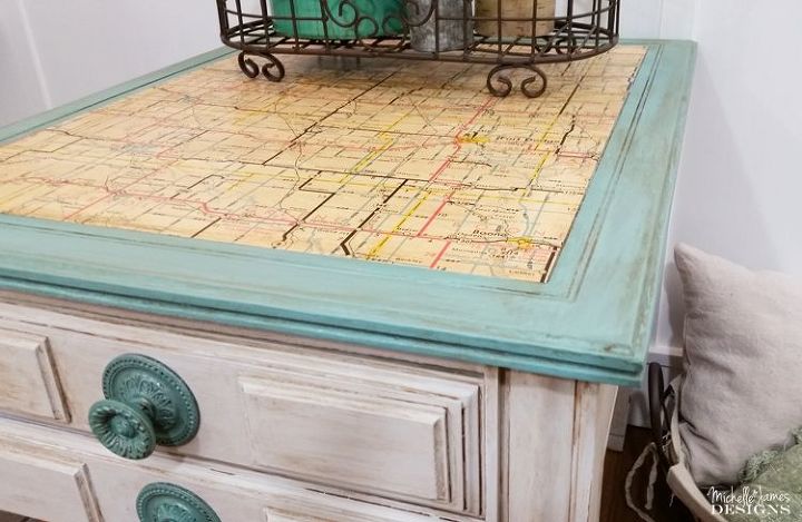 s 25 creative ways you can decorate using maps, Updated Old Table With Map