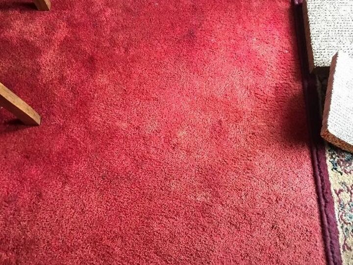 q i have a red rug in my living dining room that has faded over time