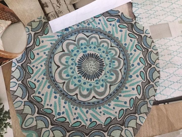 an old piece of wall decor gets a fresh new look, Pretty turquoise pattern
