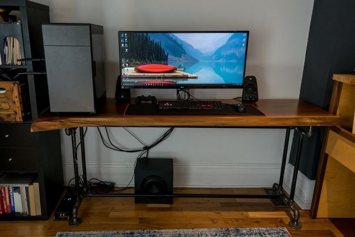 escritorio de altura ajustable live edge