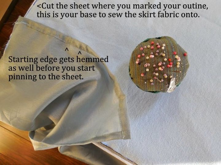 como fazer uma saia de cama plissada
