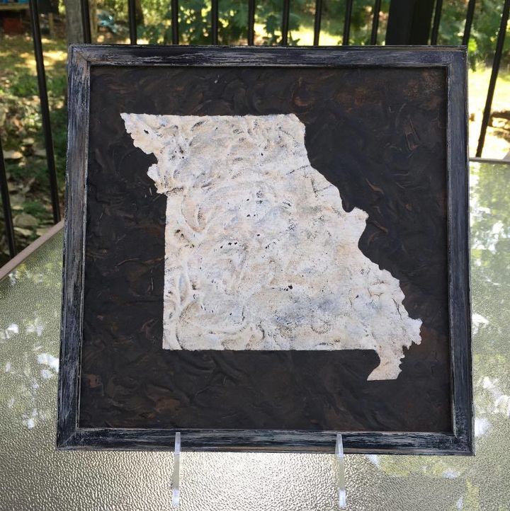 creating rusty missouri or any state art with paint and cinnamon