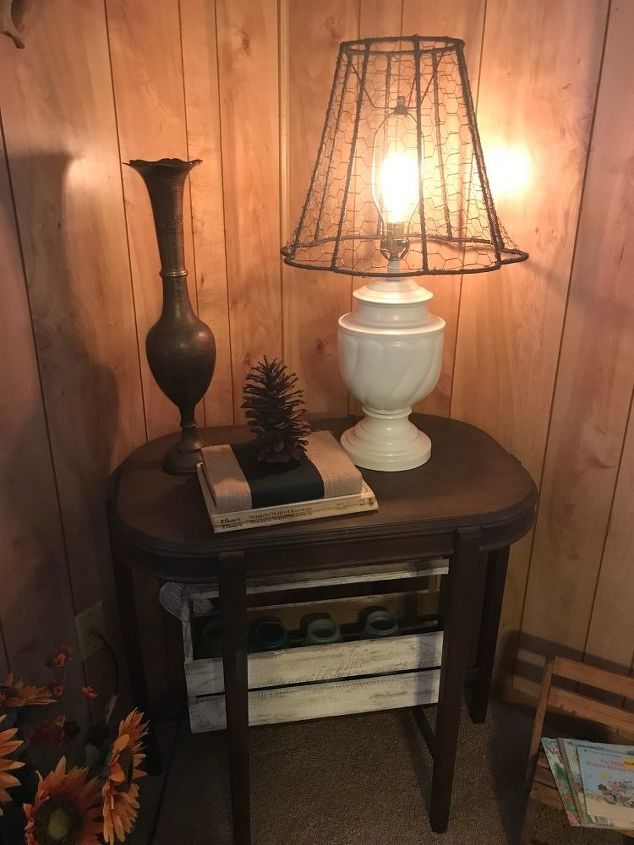 old lamp given farmhouse style