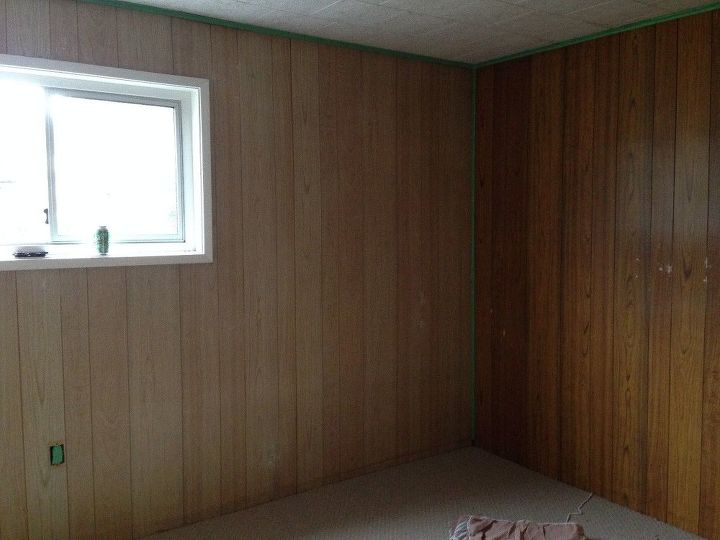 how to paint that old grooved wood paneling
