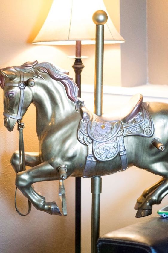 upcycle an old horse swing into a carousel