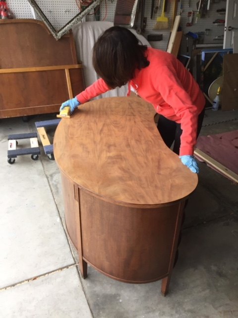 refinishing a walnut desk