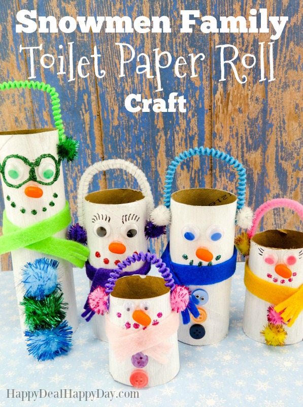 snowmen family toilet paper roll craft