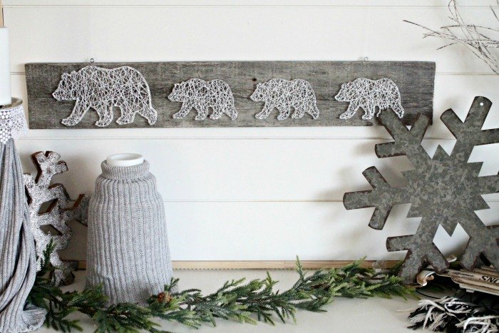 decoracin de invierno en la granja con accesorios cubiertos de lana