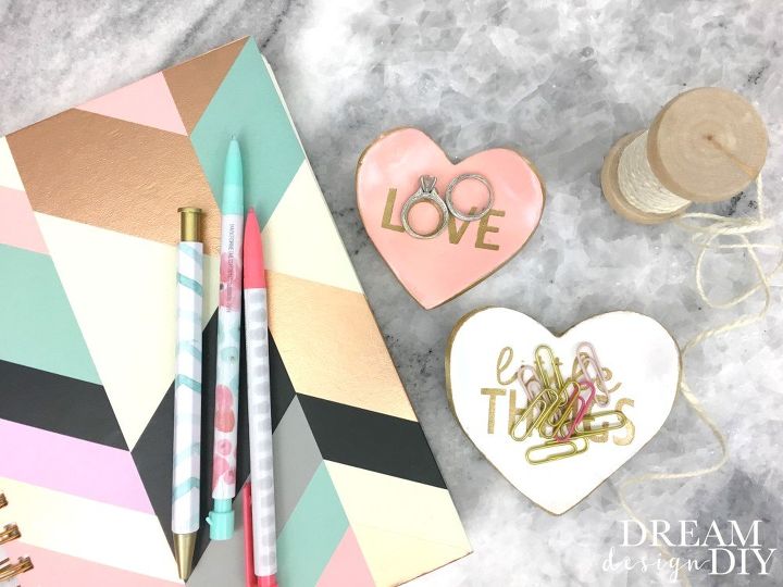 diy clay heart trinket dishes
