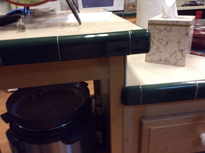 q can i paint glossy ceramic counter tile edging