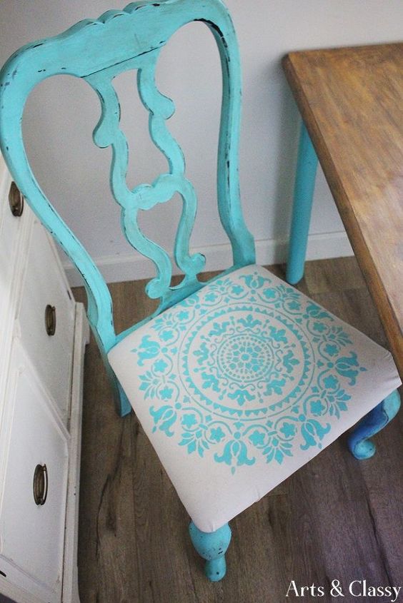 curbside table gets a gratitude stencil makeover