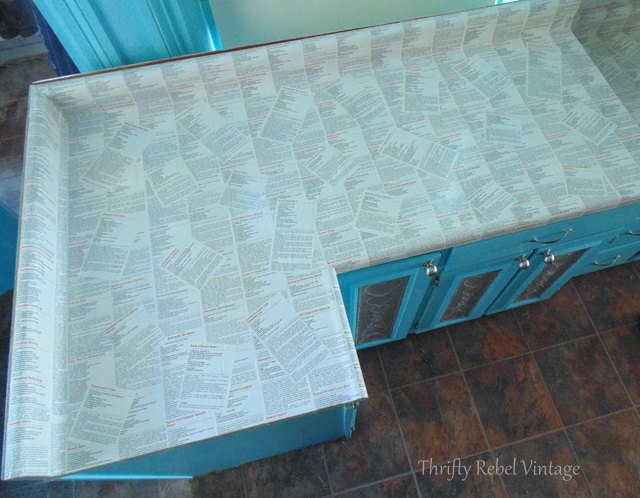 diy decoupaged kitchen counter recipe