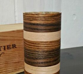 diy mid century modern inspired wood veneer vase
