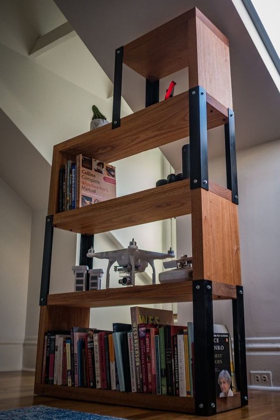 industrial style mahogany bookcase