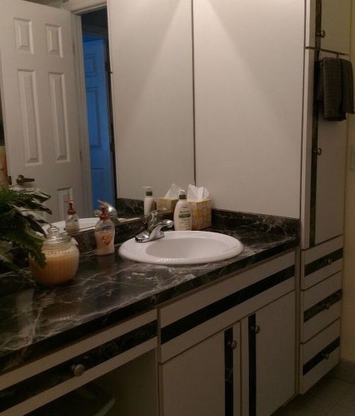 guest bathroom with toilet closet makeover