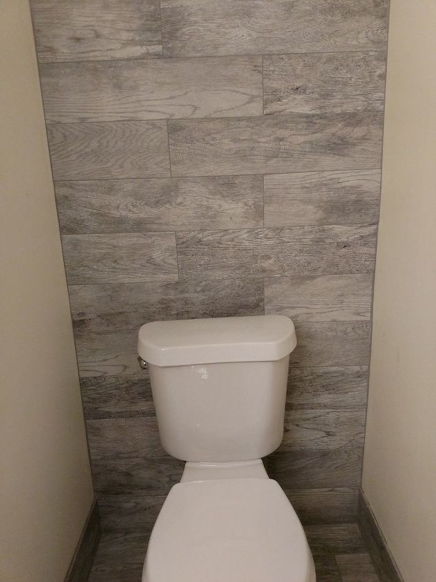 guest bathroom with toilet closet makeover
