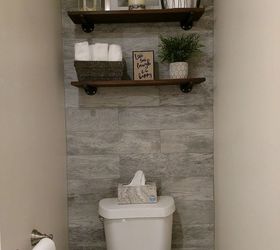 guest bathroom with toilet closet makeover