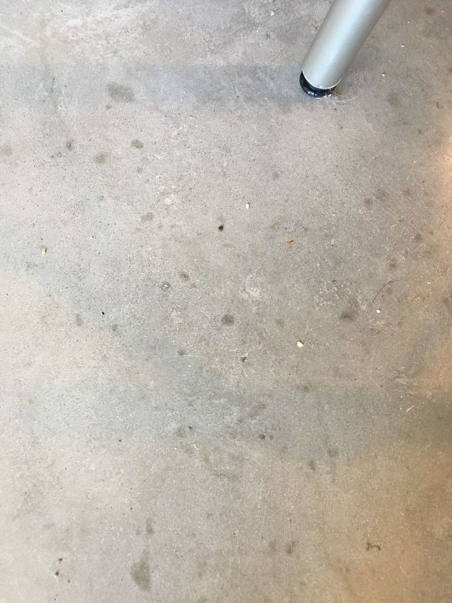 how can you remove grease stains on polished inside cement floor