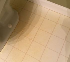 how do you remove yellow stains from linoleum bathroom floors