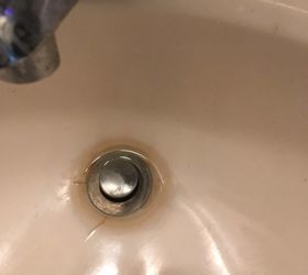 the drain in my vanity is discolored does anybody know what i can