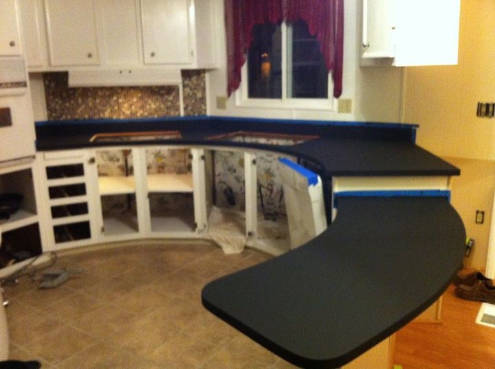 diy paint your ugly counter top to look like granite for 100