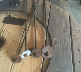 repurposed wire spool clock