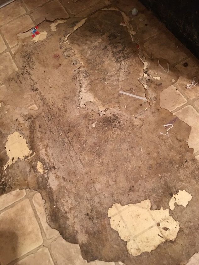 how do i repair this linoleum floor my dog chewed up i would like to