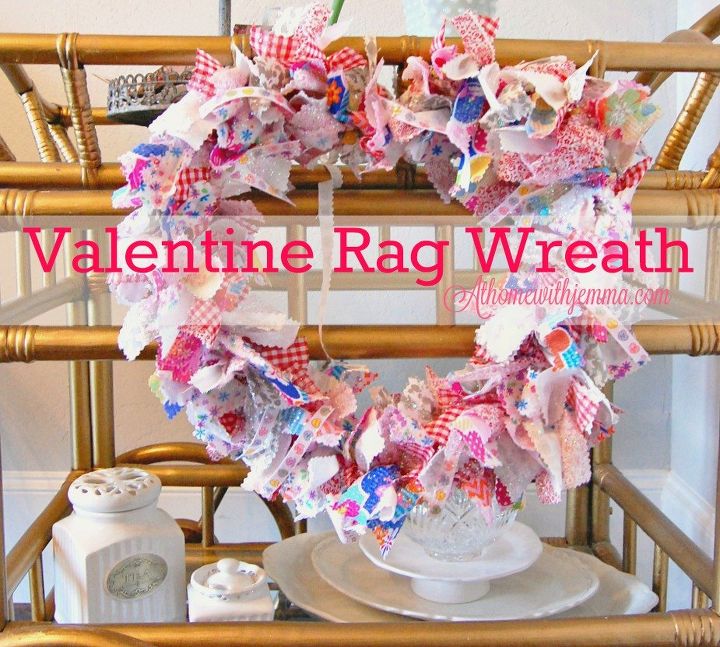 quick and easy rag wreath, DIY Valentint Rag Wreath