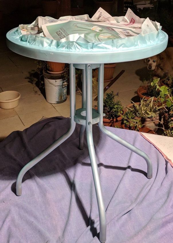 faux stained glass pond in a table