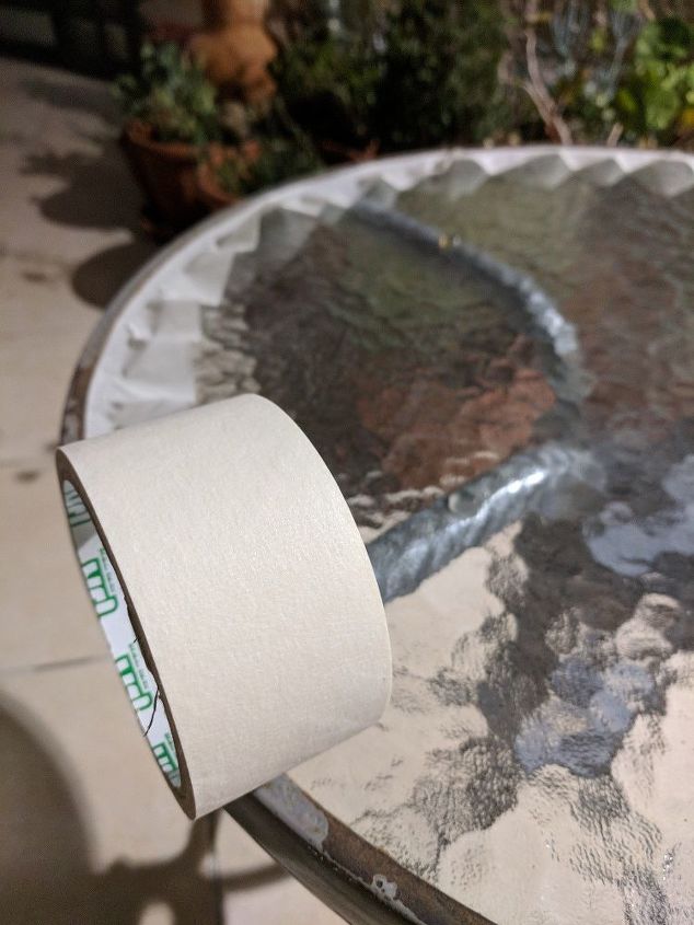 faux stained glass pond in a table