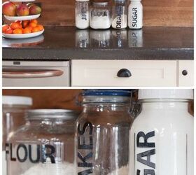 24 storage container ideas under 10, Rub Vinyl Letters On Glass Jars