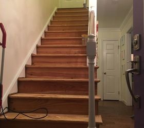 stairs from carpet to wood, Stairs after staples and nails removed