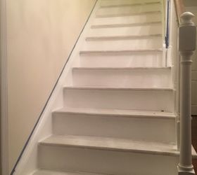 stairs from carpet to wood, Priming the stairs