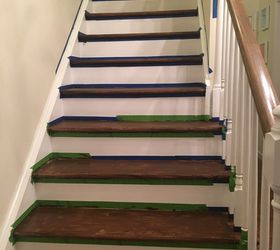 stairs from carpet to wood, Painting the stairs