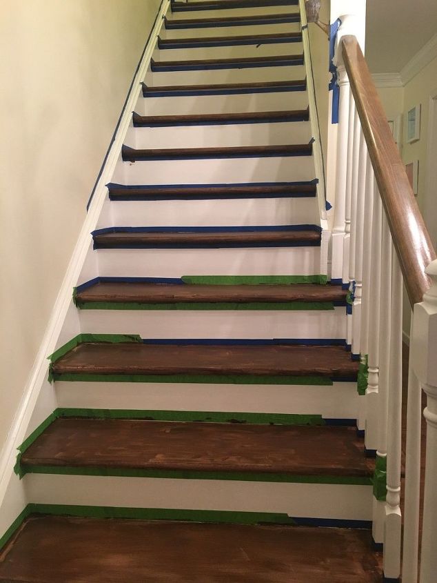 stairs from carpet to wood, Painting the stairs