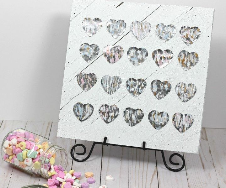 metallic hearts valentine sign