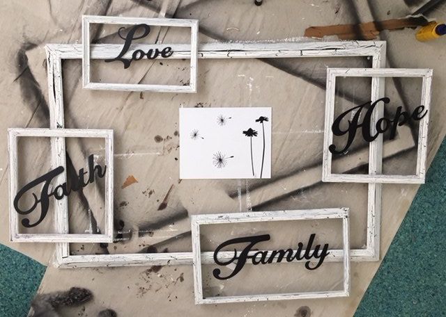 layered picture frame decor