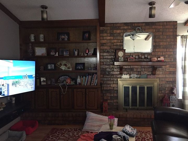q what is the easiest way to give a fireplace a white washed look