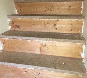 how to update carpeted stairs into a wooden staircase