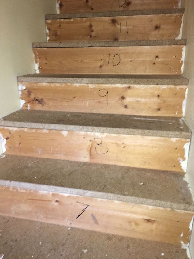 how to update carpeted stairs into a wooden staircase