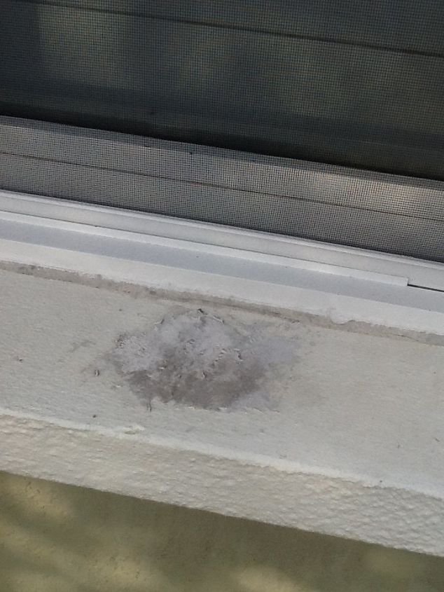 q repairing styrofoam outside window casing