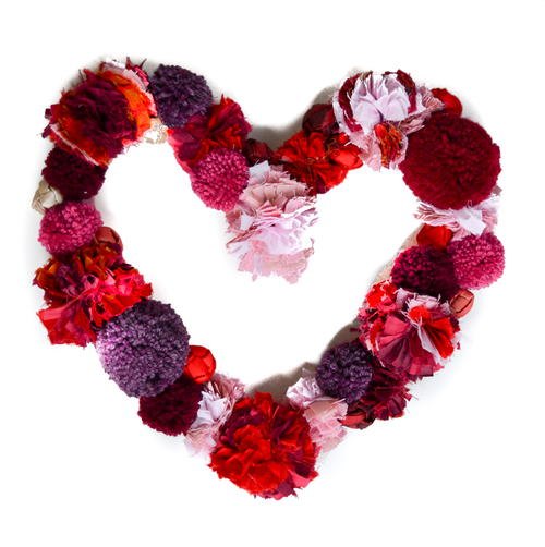 s 23 valentine s day diy ideas that you don t want to miss, Pompom Heart Wreath