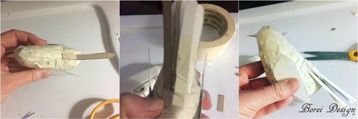 diy upcycled paper mache bird sculpture