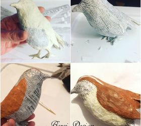 diy upcycled paper mache bird sculpture