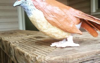DIY Upcycled Paper Mache Bird Sculpture