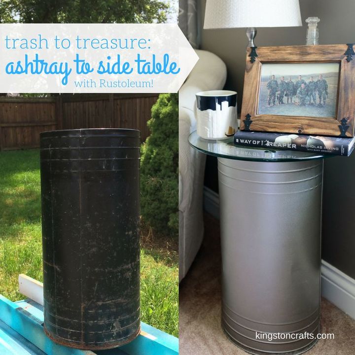 trash to treasure turn an ashtray in to a side table